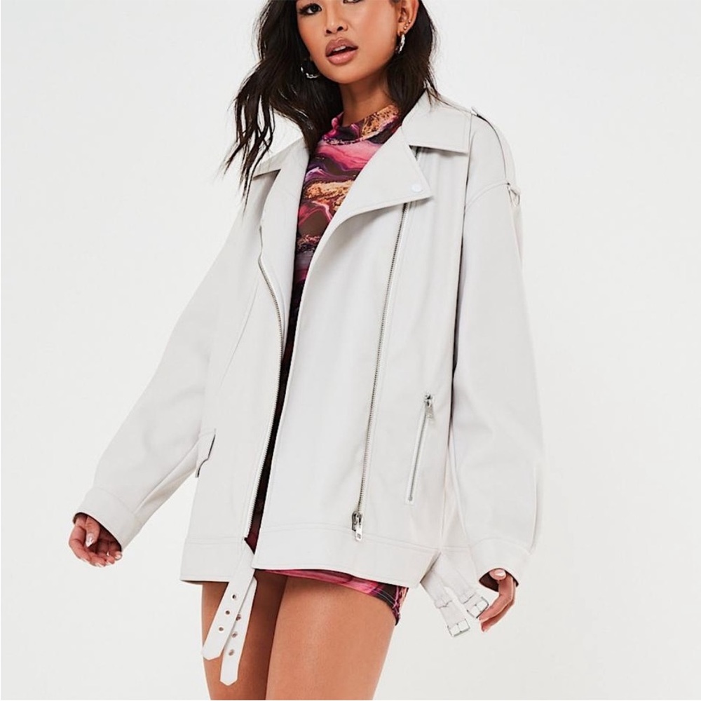 MISSGUIDED oversized faux leather jacket